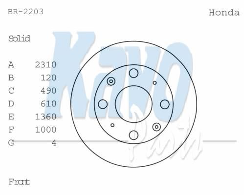 KAVO PARTS Bremžu diski BR-2203